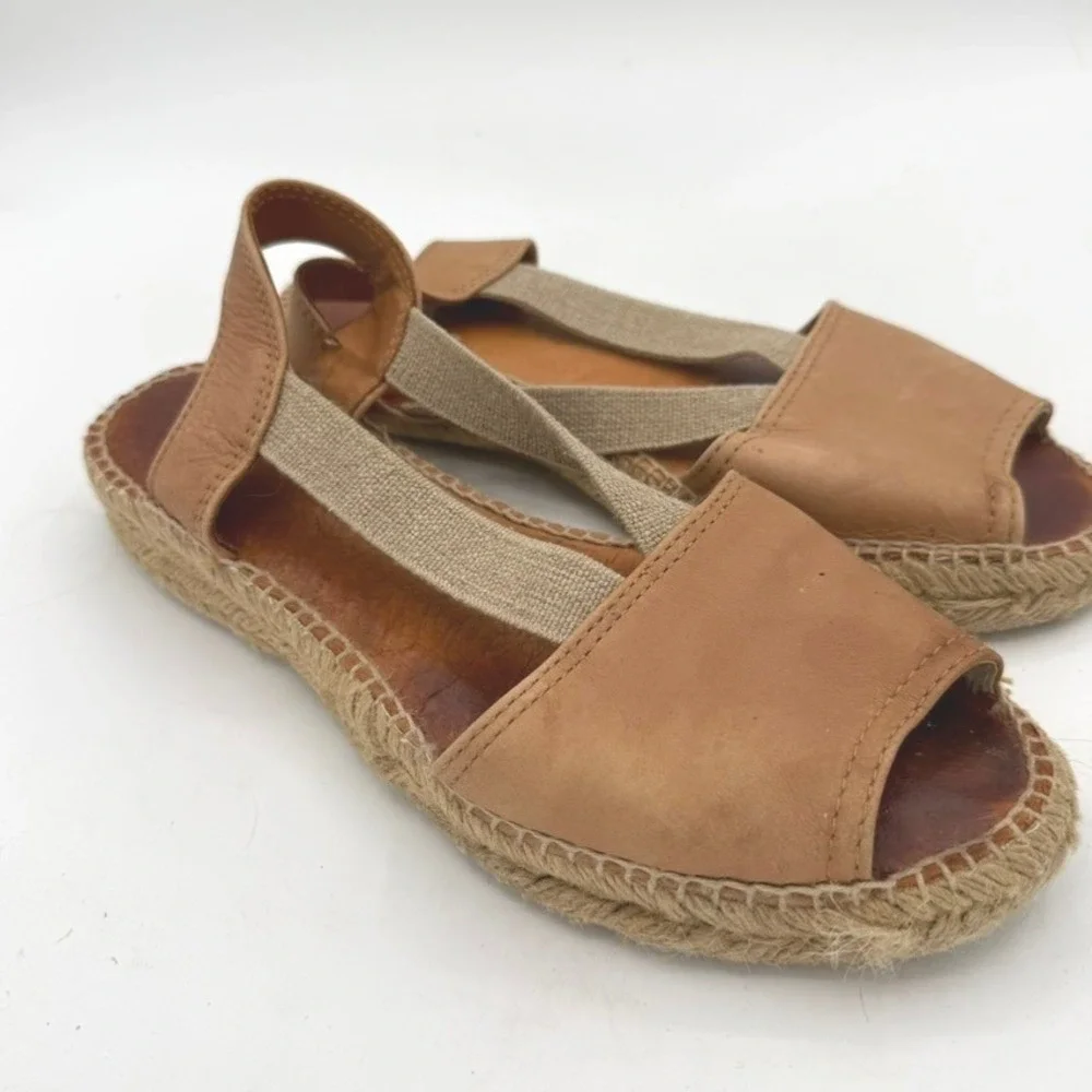 Toni Pons Espadrille Sandals Women 40 Leather Spain Boho Coastal Resort Chic